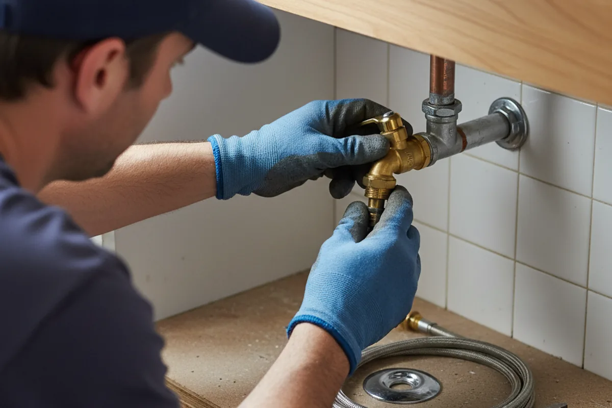 Shutoff valve and fitting work during Emergency Plumbing in Pembroke